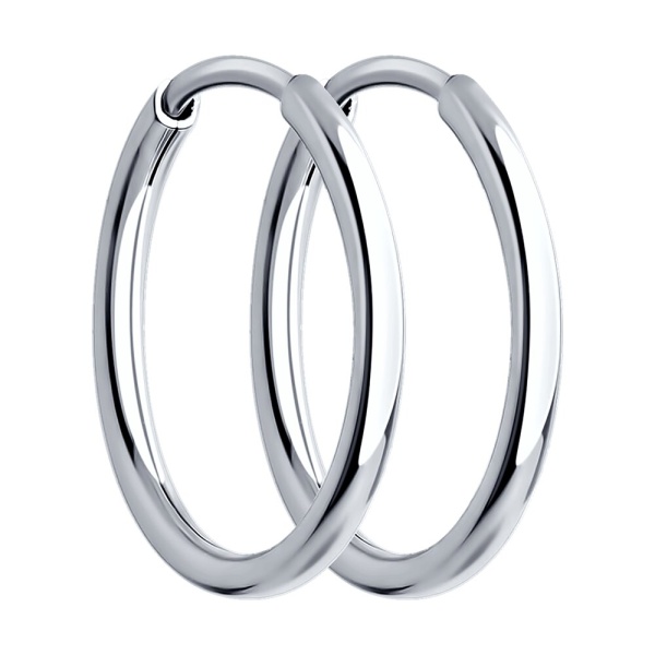 Серьги конго из белого золота