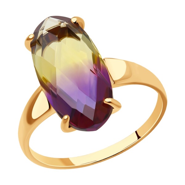 Кольцо из красного золота с ситаллом