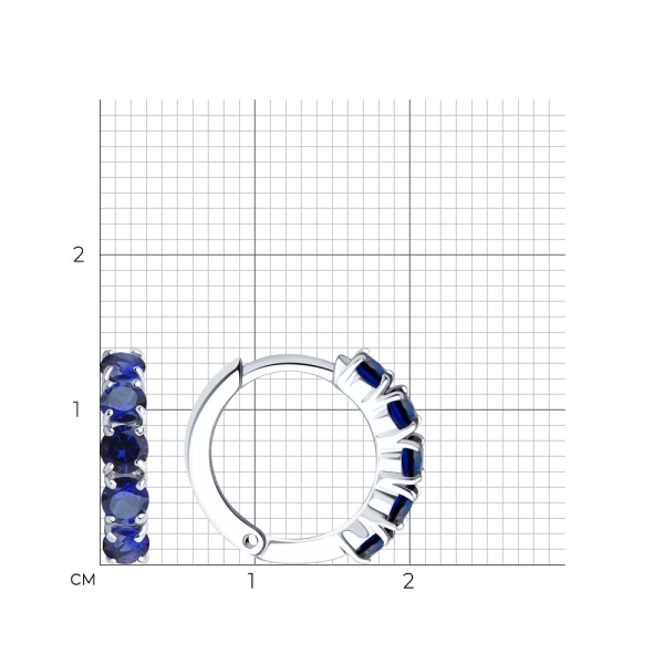 Серьги из серебра с корундами