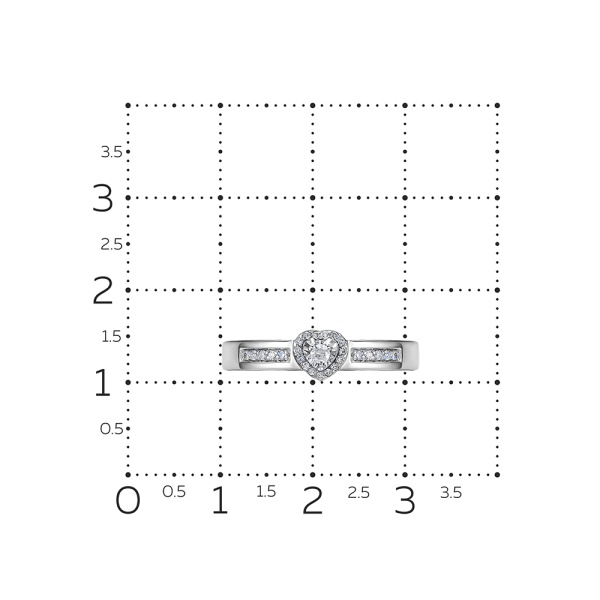 Кольцо из белого золота с бриллиантами
