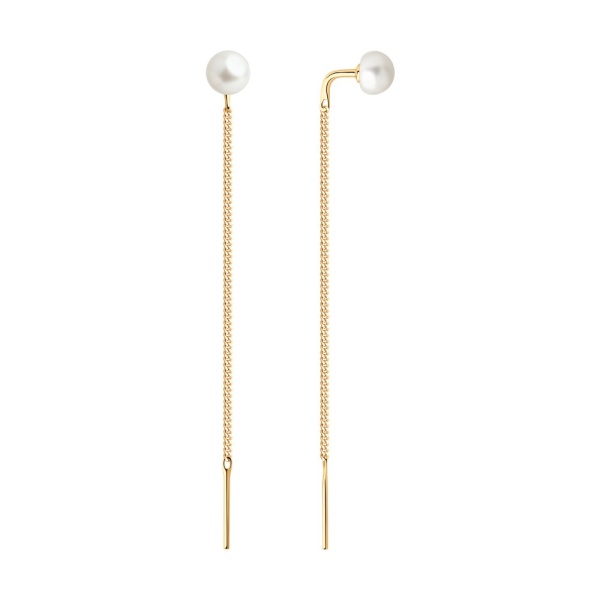 Серьги из красного золота с жемчугом