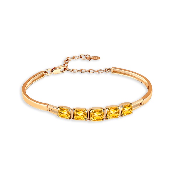 Браслет из красного золота с цитринами