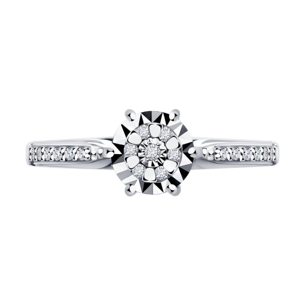 Кольцо из белого золота с бриллиантами