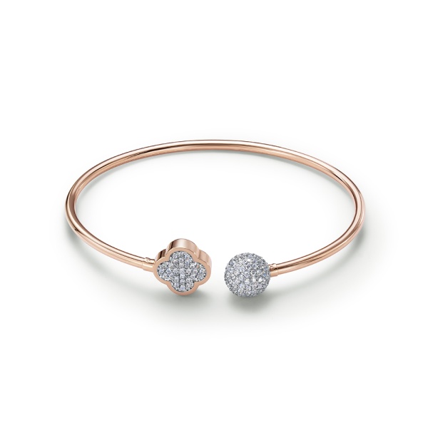 Браслет из красного золота с фианитами