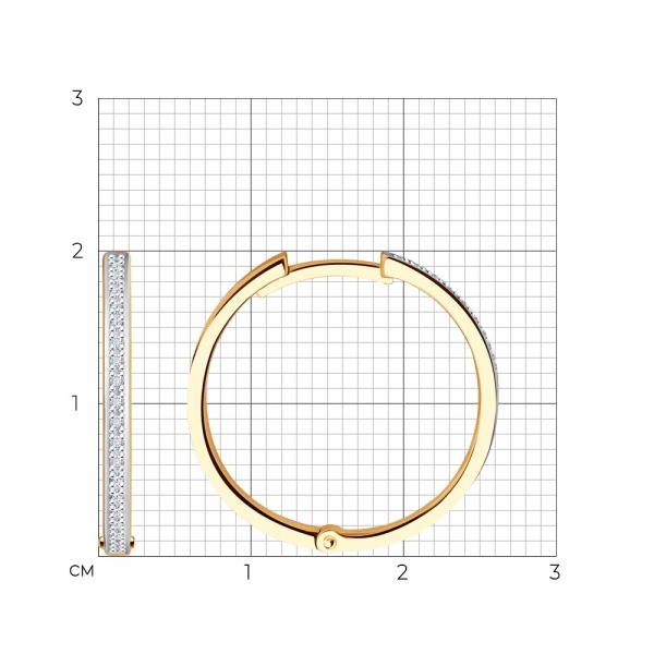 Серьги конго из красного золота с бриллиантами
