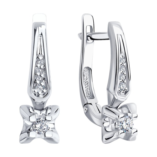 Серьги из белого золота с бриллиантами