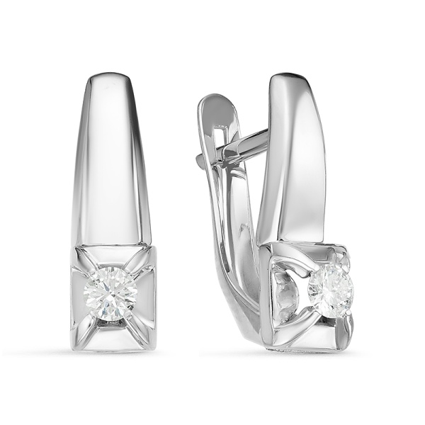 Серьги из белого золота с бриллиантами