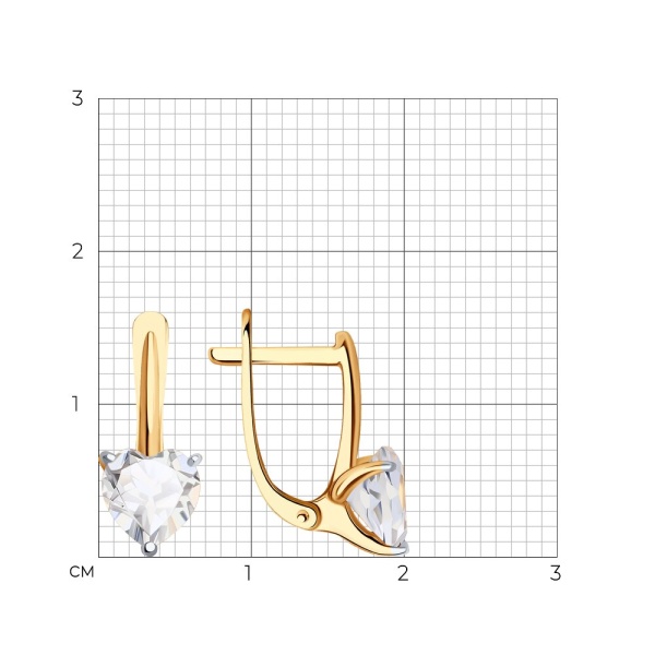 Серьги из красного золота с топазами