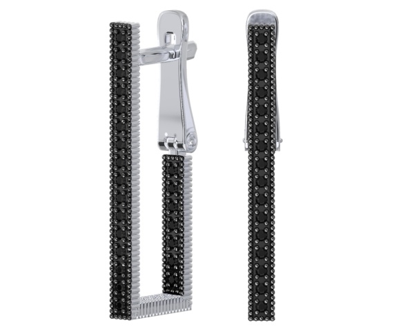 Серьги из серебра с фианитами