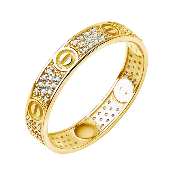 Кольцо из желтого золота с бриллиантами