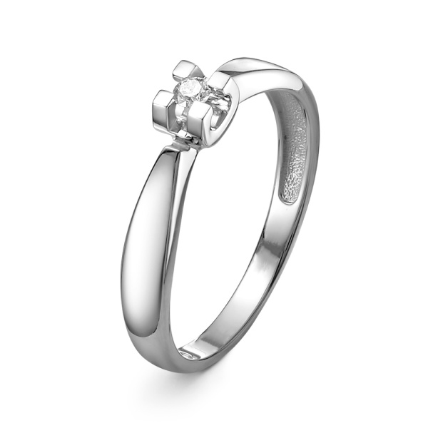 Кольцо из белого золота с бриллиантом