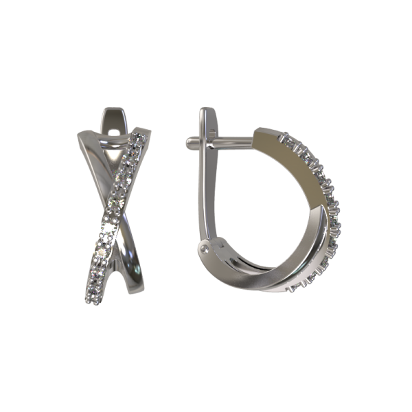 Серьги из серебра с фианитами