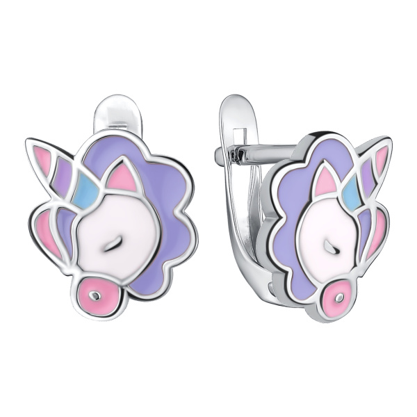 Серьги из серебра с эмалью