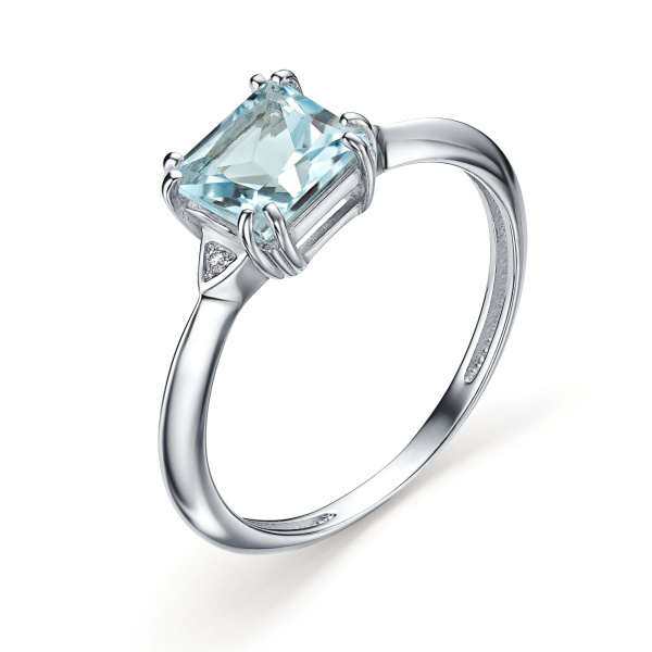 Кольцо из серебра с топазом и бриллиантами