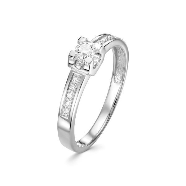 Кольцо из белого золота с бриллиантами