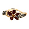 Кольцо из красного золота с гранатами и фианитами