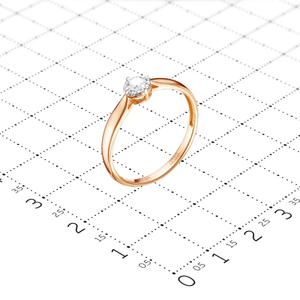 Кольцо из красного золота с бриллиантами