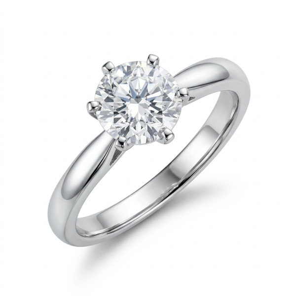 Кольцо из белого золота с бриллиантом