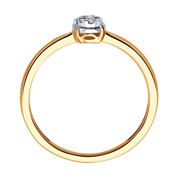 Кольцо из красного золота с бриллиантами