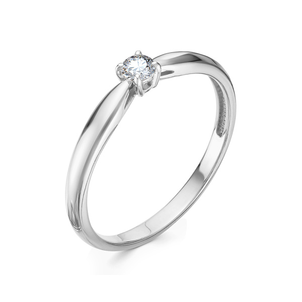 Кольцо из белого золота с бриллиантом