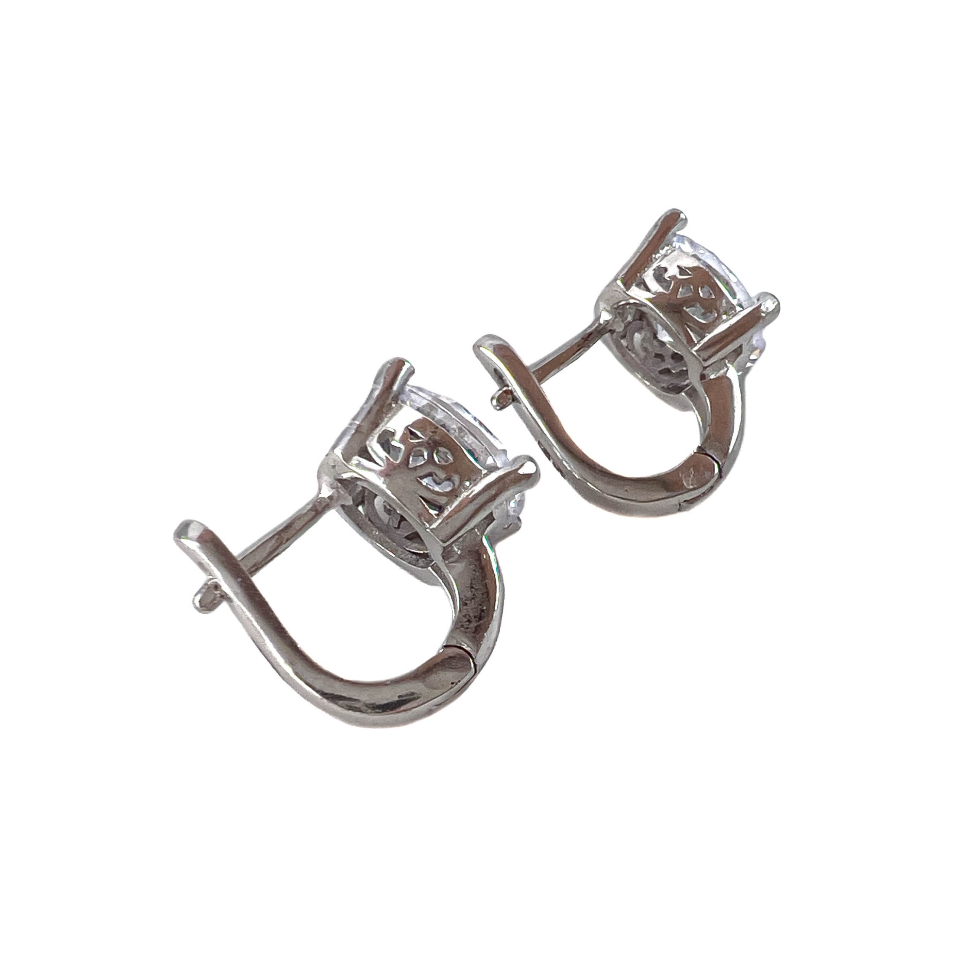 Серьги из серебра с фианитами