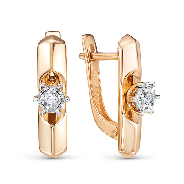 Серьги из красного золота с бриллиантами