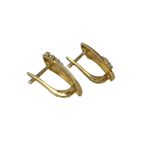 Серьги из желтого золота с фианитами