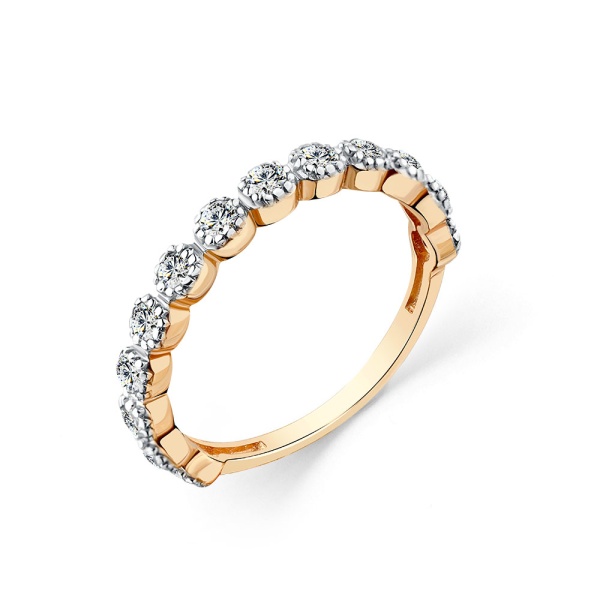 Кольцо из красного золота с фианитами