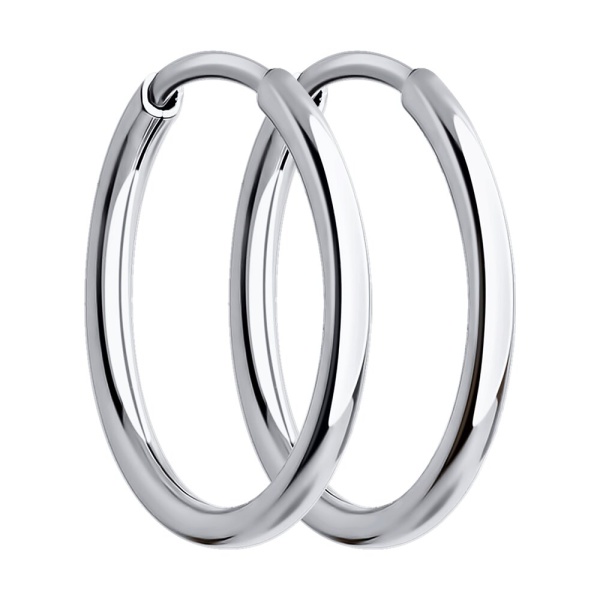 Серьги конго из белого золота