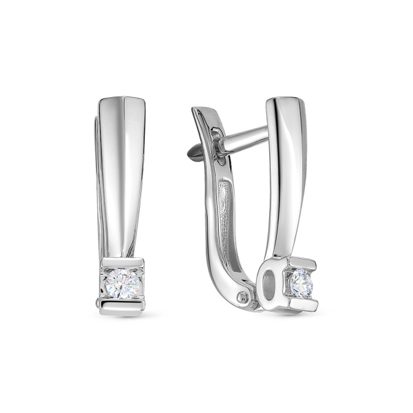 Серьги из белого золота с бриллиантами