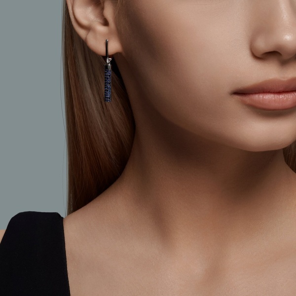 Серьги из белого золота с корундами