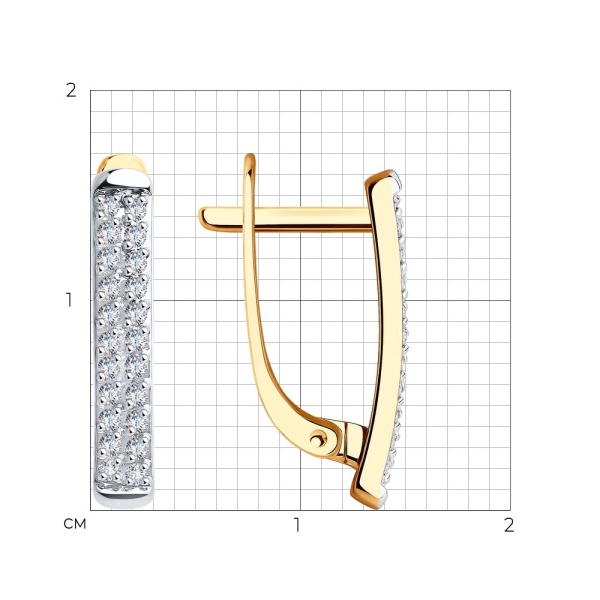 Серьги из красного золота с бриллиантами