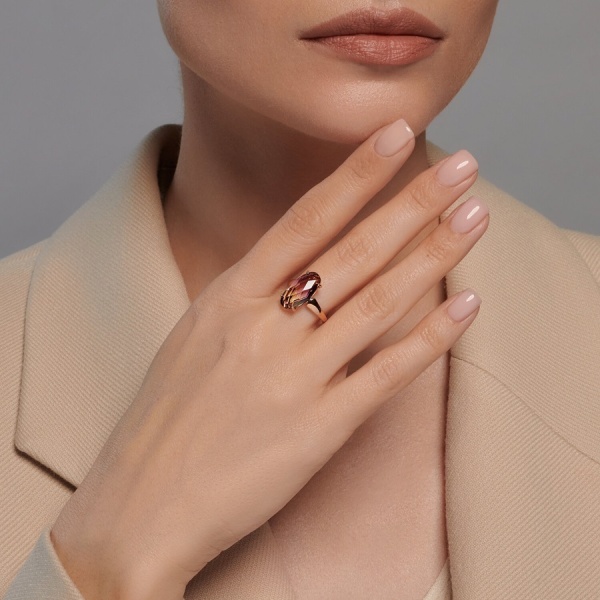 Кольцо из красного золота с ситаллом