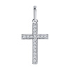 Декоративный крестик из белого золота с бриллиантами