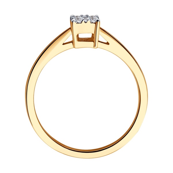 Кольцо из красного золота с бриллиантами