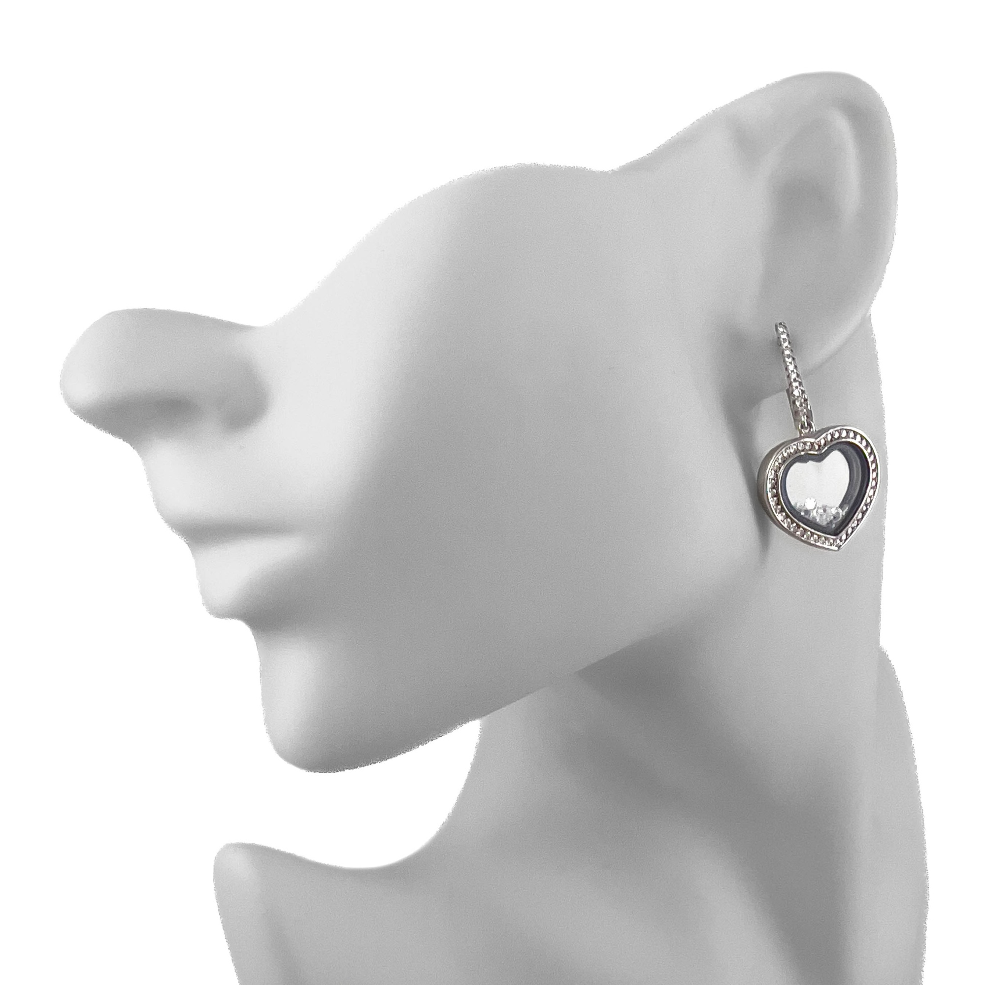 Серьги из серебра с цирконом и стеклом