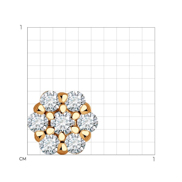 Подвеска из красного золота с бриллиантами
