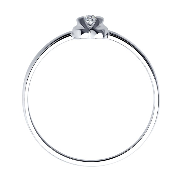 Кольцо из белого золота с бриллиантом