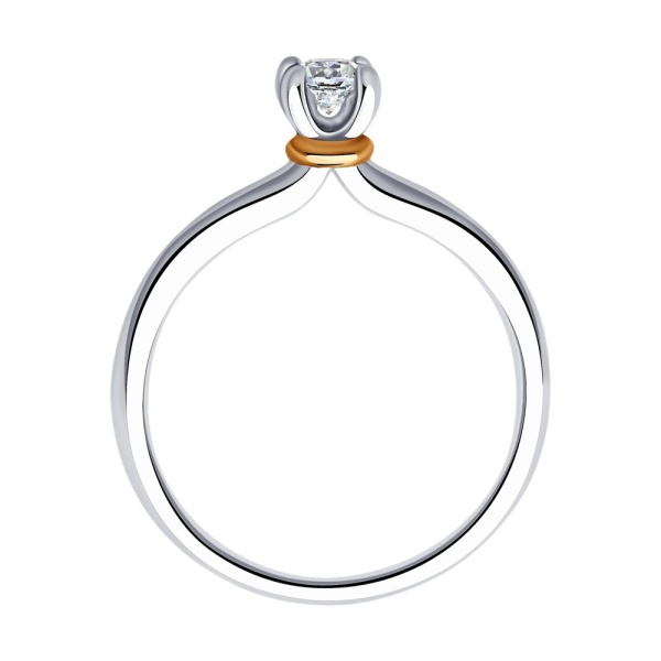 Кольцо из белого золота с бриллиантом