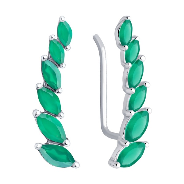 Серьги из серебра с агатами