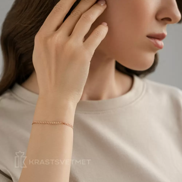 Браслет из красного золота, плетение «Нонна»