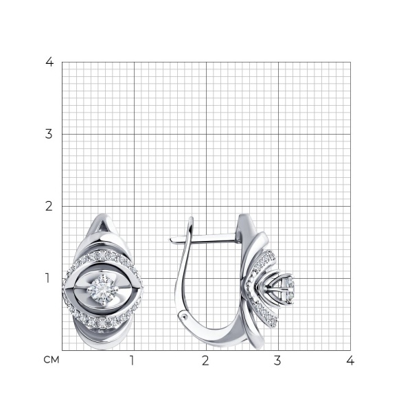 Серьги из белого золота с бриллиантами