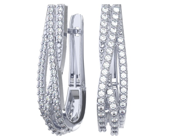 Серьги из серебра с фианитами