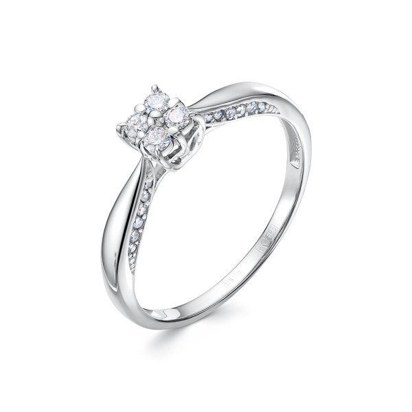 Кольцо из белого золота с бриллиантами