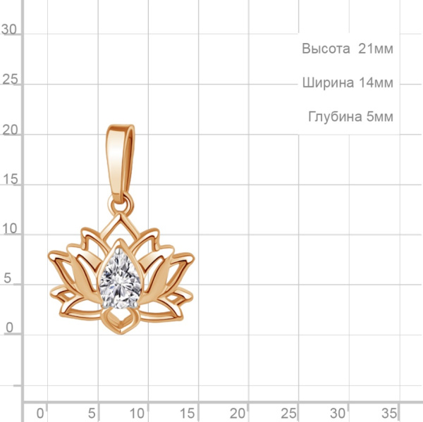 Подвеска из красного золота с фианитом