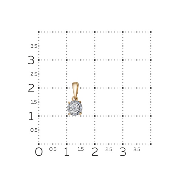 Подвеска из красного золота с бриллиантами