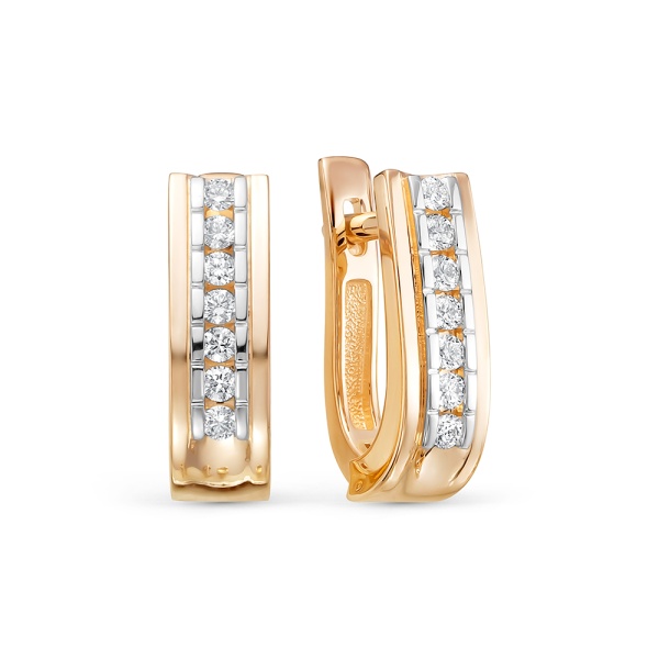 Серьги из красного золота с бриллиантами