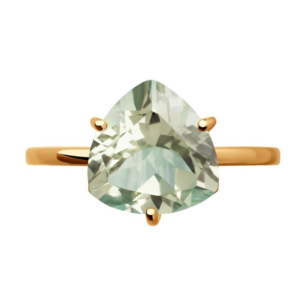 Кольцо из красного золота с аметистом