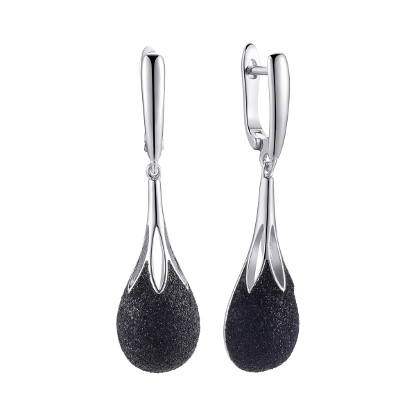 Серьги из серебра с глиттером