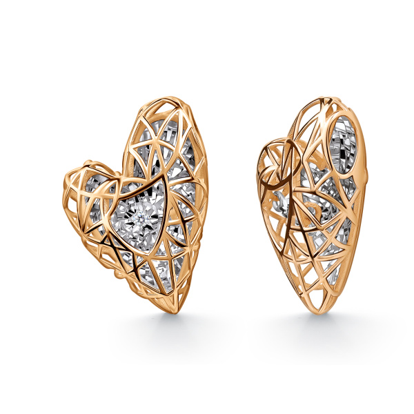 Подвеска из красного золота с танцующим бриллиантом